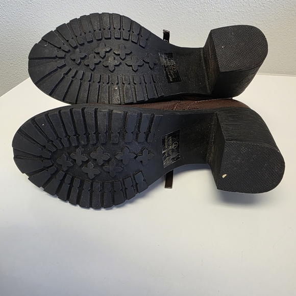 Nature Breeze Brown Ankle Boots With‎ Heel Zip Up Size 7 - Picture 5 of 7